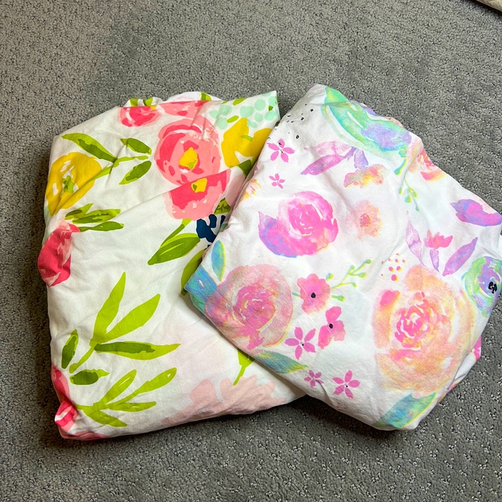 Cloud Island and Copper Pearl crib sheets